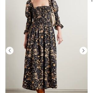 Doen Bijou Midi Dress Navy Oak Bluff Floral